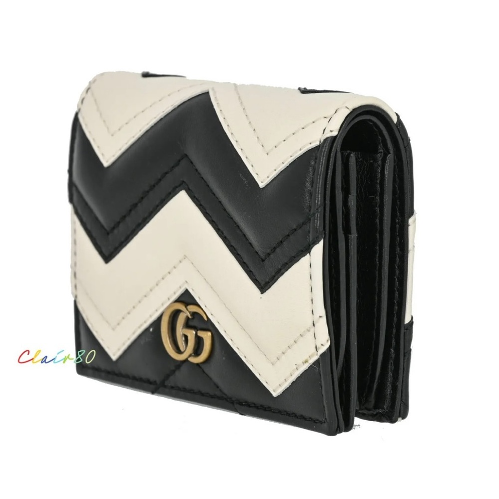 New Gucci GG Marmont Matelassé Chevron Leather Wallet